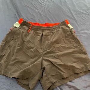 Birddogs Athletic Shorts in Brown with Orange Accents